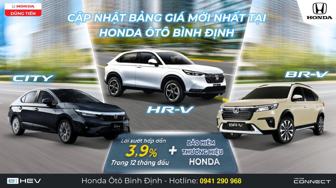 CẬP NHẬT BẢNG GIÁ MỚI NHẤT TẠI HONDA ÔTÔ BÌNH ĐỊNH 